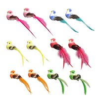 Ioensy - 12 Uds Estatua De Loro De Simulación Modelo Animal Creativo Para Jardín De Bodas Con Abrazadera