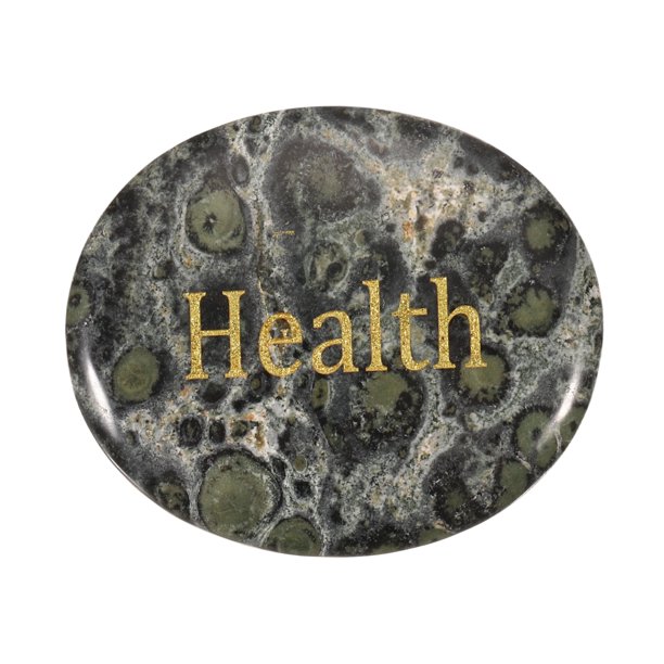 Uxcell Piedra de Preocupación Natural para el Pulgar, Piedra de Cristal Ovalada de 1.8"x1.5" con Palabras Inspiradoras, Cristales de Ansiedad de Bolsillo para Mujeres, Verde Oscuro (Estilo 28)