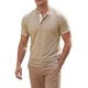 thumbnail image 5 of INSPIRE CHIC Camisetas Henley de Hombre de Manga Corta Casual con Ribete en Contraste XL Beige, 5 of 6