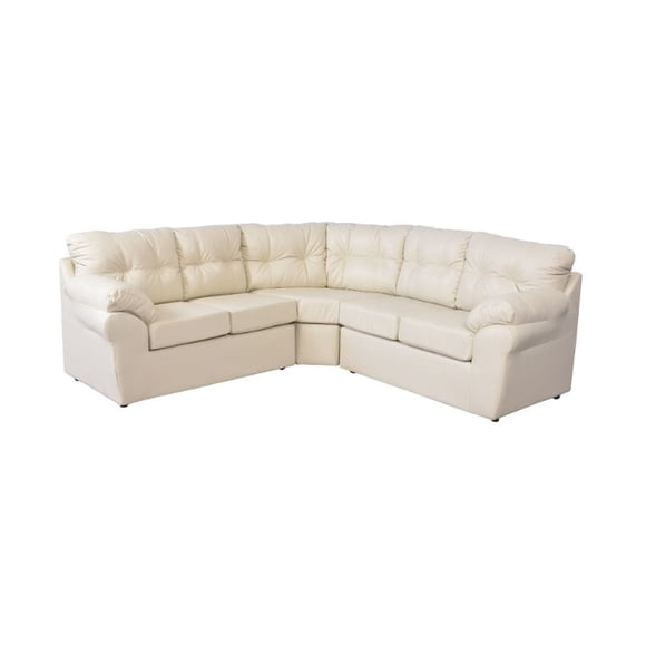 Sofá Seccional Roma 5 Cuerpos Pu Beige