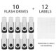 thumbnail image 2 of Unidades flash USB Enfain de 16 GB, USB 2.0, giratorias, paquete de 10 unidades, negras, 2 of 8