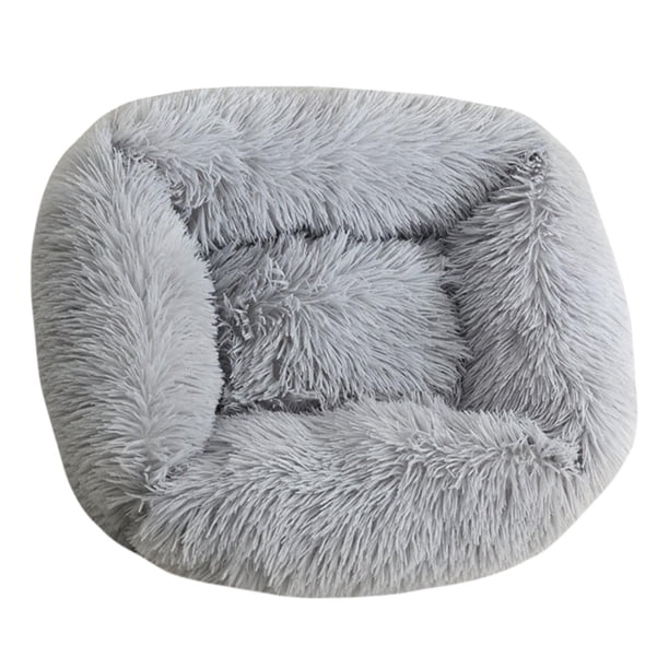 Cozy dog Bed Warm Kennel Long Plush easy to clean Mat Suministros para mascotas Colchón suave para el invierno Warm Puppy Sleeping Small Medium Dogs - Gris claro, M M gris claro