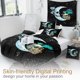 thumbnail image 4 of Moon Wolf Bedding Green Watercolor Forest Wolf Landscape Duvet Cover Sets 3 Pieces Wild Animal Bedding Set, 4 of 5