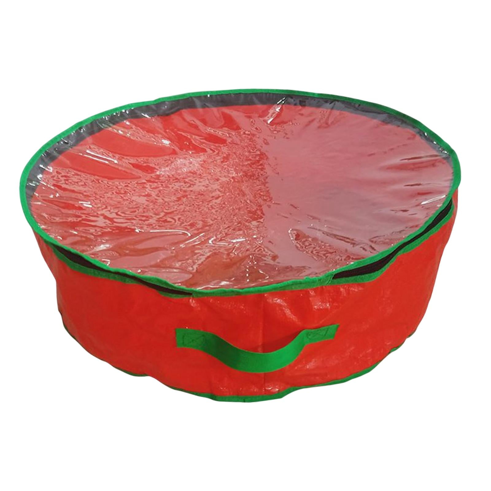 Bothyi - Bolsa De Almacenamiento De Corona De Navidad Con Cremallera Organizador Resistente Al Agua Bolsa Roja 76x28cm