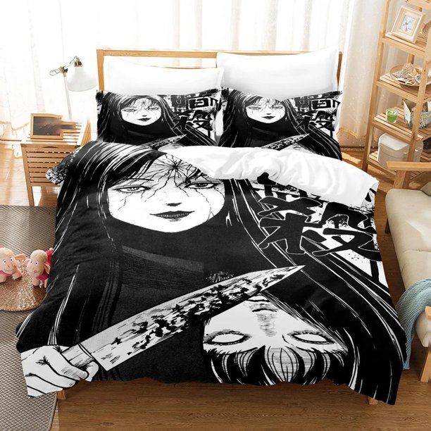 ed Junji Ito Manga Bedding Set Boys Girls Duvet Cover Pillowcase Bed Kids Adult Home Textileextile