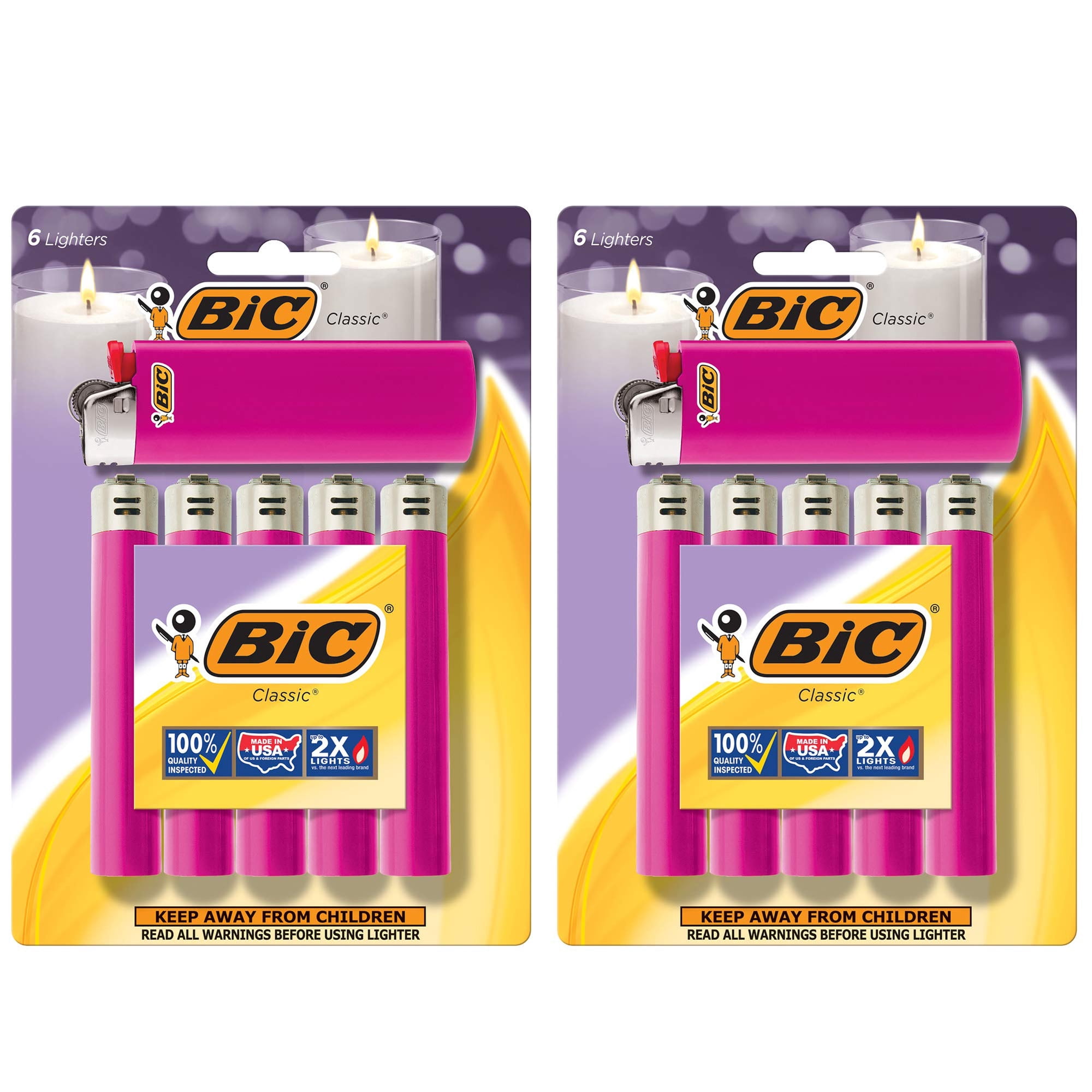 Encendedores Bic Maxi Pocket Fiables Y Duraderos, Paquete De 12
