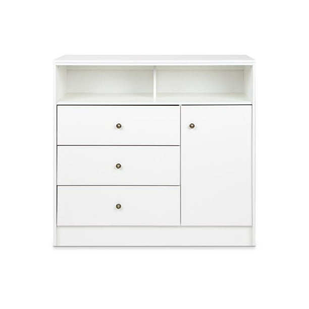 Cómoda 3 Cajones 1 Puerta Kids Blanco 110X120X50 Cm