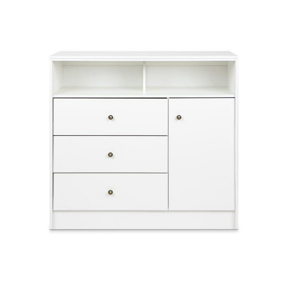 Cómoda 3 Cajones 1 Puerta Kids Blanco 110X120X50 Cm