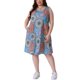 thumbnail image 1 of Vestido de verano sin mangas con cuello redondo y bolsillos para mujer de talla grande Agnes Orinda, 1X amarillo azul, 1 of 5