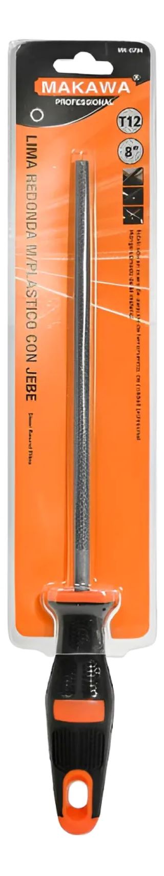 Metalfer - Lima Redonda Makawa Mango Plástico Ergonomía Afilado Metales