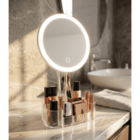 Genérico - Espejo Maquillaje Led + Organizador De Cosméticos Integrado