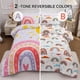 thumbnail image 2 of Lightwe-ight So-ft 3 Piece R-ainbow Comfort-er Set with 2 Pillo-w Covers Cartoon Lo-ve Hearts Suns -and Stars Bedding Set- for Girls Boy-s Kids Twin Dark Blue, 2 of 5