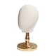 thumbnail image 4 of Cabeza de exhibición para hacer peluca, sombrero, soporte de exhibición, modelo de cabeza de maniquí portátil para estilizar, tocado de secado, gafas, Oro, 4 of 5