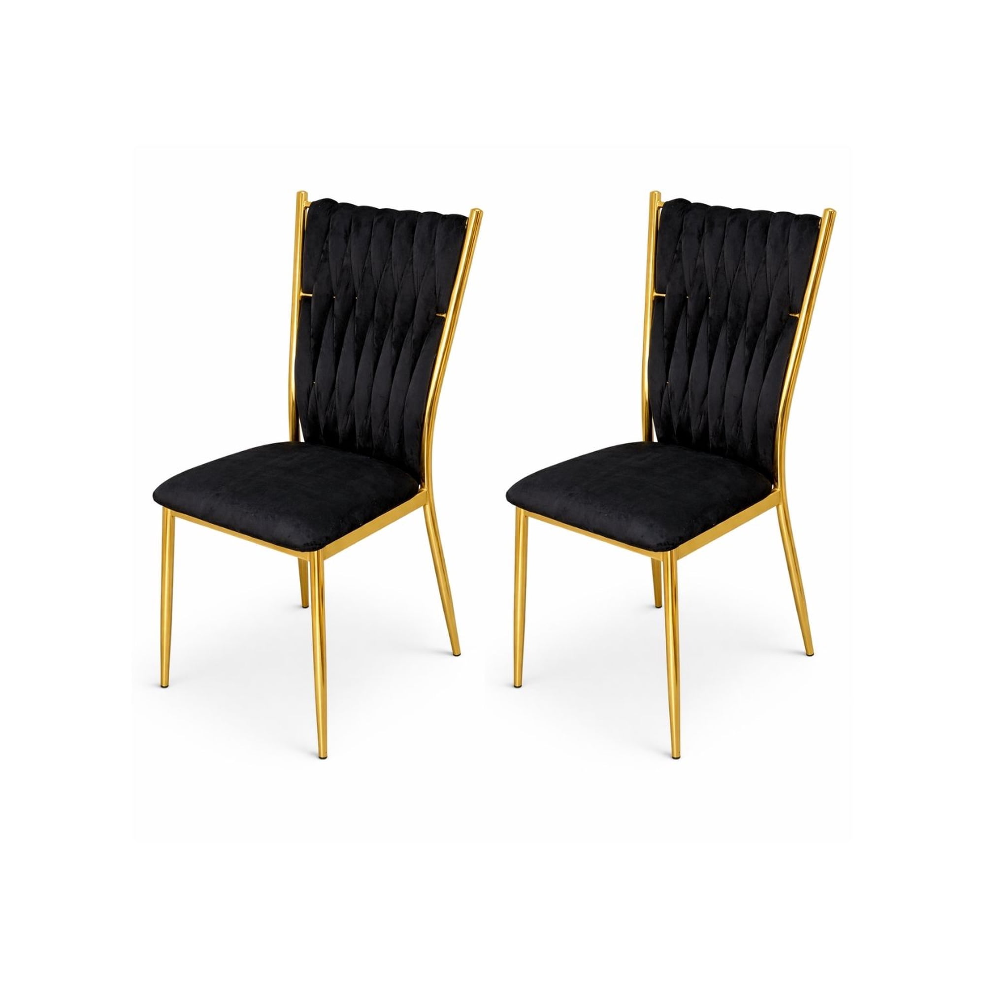 Habita2 Chile - Pack 2 Sillas Doradas Para Comedor Arthur Negro