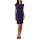 thumbnail image 1 of Vestido de Negocios INSPIRE CHIC para Mujeres con Manga Corta y Cuello en V Casual para Oficina con Cinturón Ajustable M Azul Marino Oscuro, 1 of 6