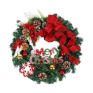 Magideal - Corona Navideña Para Puerta De Entrada, Decoración De Corona Navideña, Corona Navideña Para Ventana, Adornos De Invierno, Decoraciones Para Fiestas De