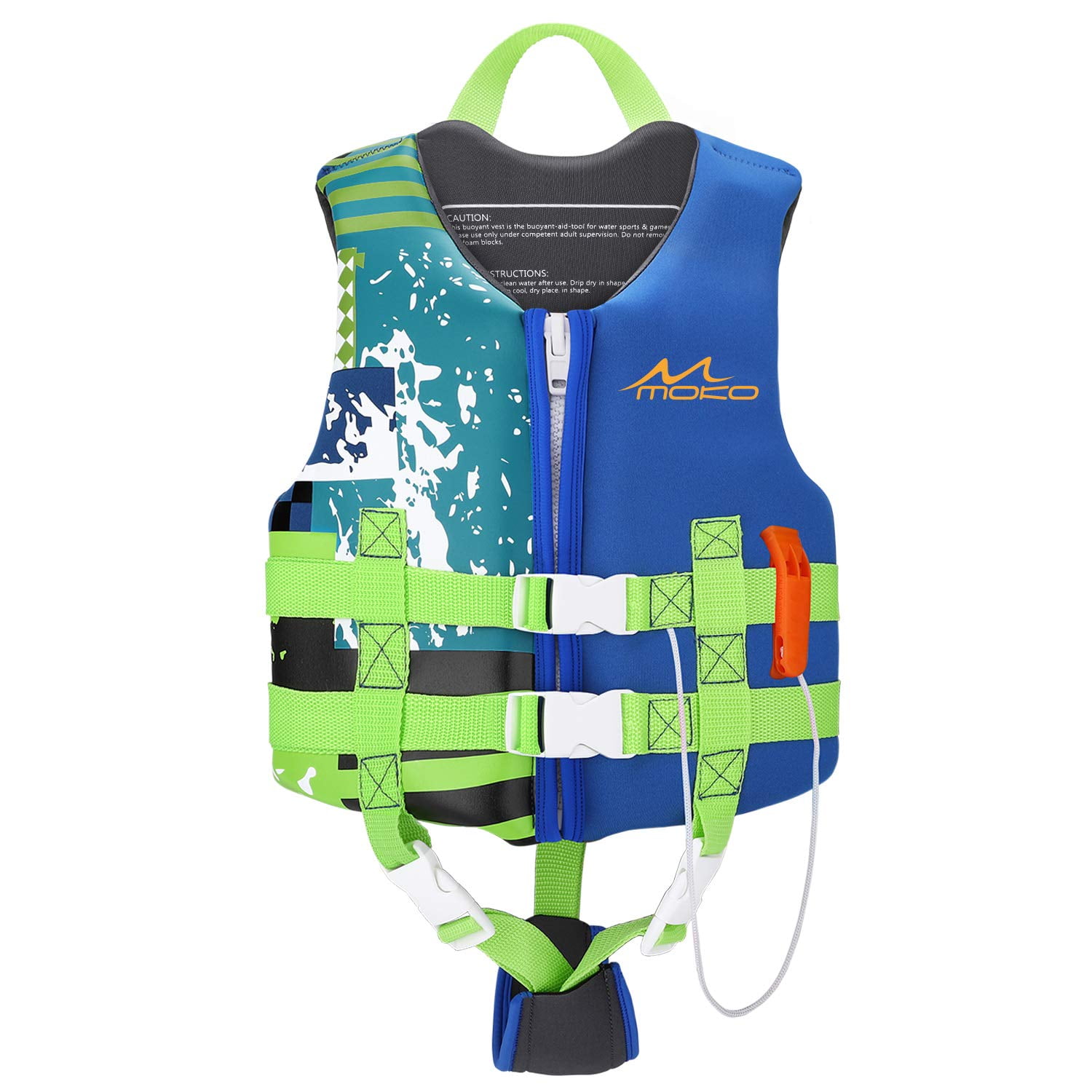 Chaleco De Natación Moko Para Niños De 21 A 35 Kg, Color Índigo, Con Silbato De Supervivencia