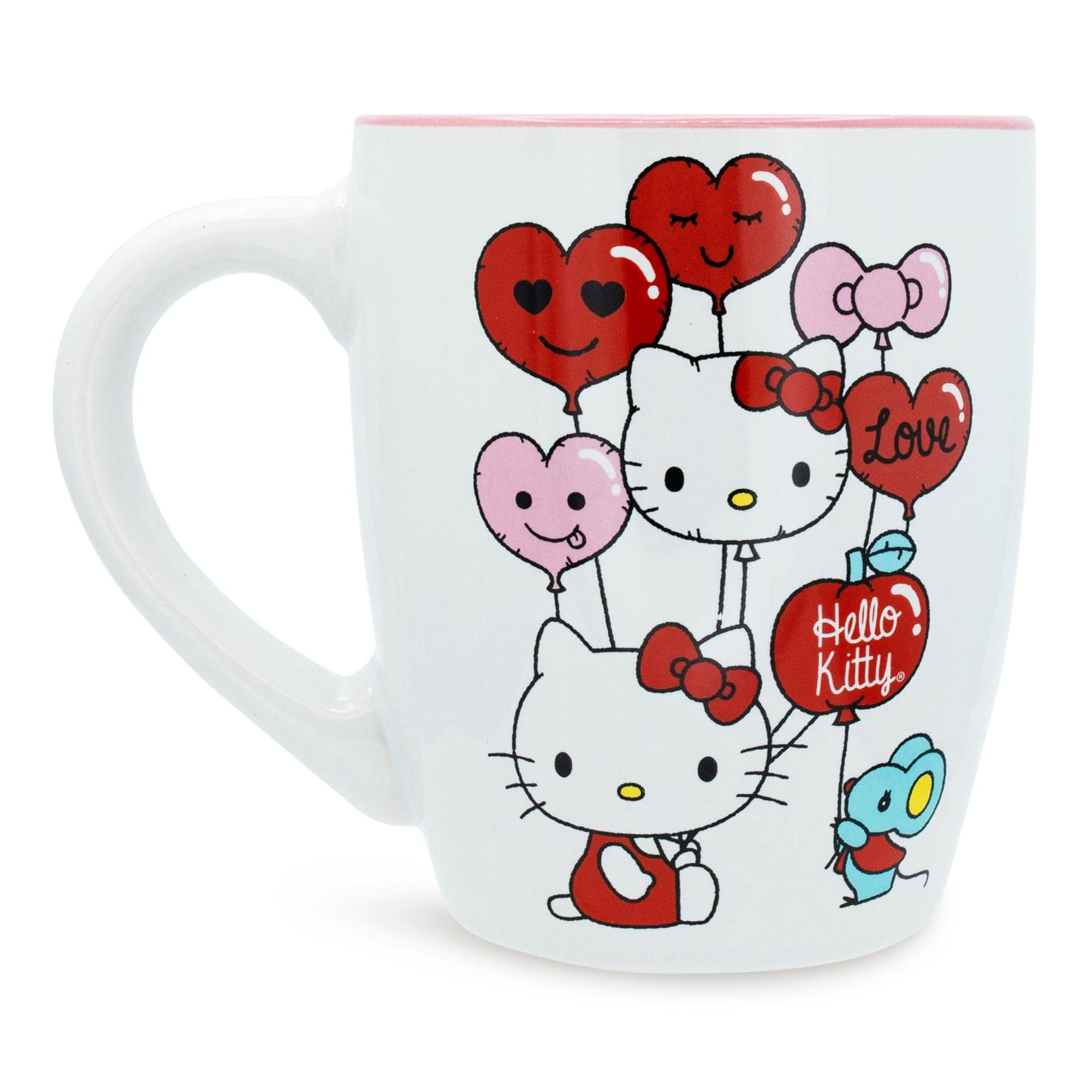 Silver Buffalo - Taza De Café Con Forma De Globo Plateado Con Forma De Corazón Buffalo Sanrio Hello Kitty, 750 Ml