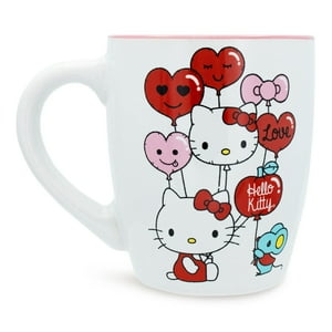 Silver Buffalo - Taza De Café Con Forma De Globo Plateado Con Forma De Corazón Buffalo Sanrio Hello Kitty, 750 Ml