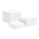 thumbnail image 4 of Elevador de buffet de 3 piezas para servir comida, cubos acrílicos apilables con base abierta para mostradores de pasteles y celebraciones familiares. Blanco, 4 of 5