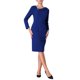 thumbnail image 2 of INSPIRE CHIC Vestido de Mujer Formal Cuello Asimétrico Manga Larga Midi Vestidos Elásticos XL Azul Real, 2 of 5
