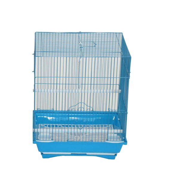 Cage YML A1124MBLU con parte superior plana para periquitos pequeños, 28 x 22 x 35 cm
