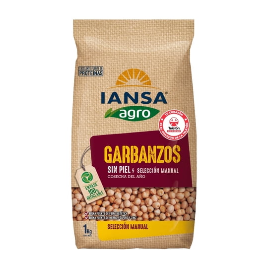 Garbanzos Sin Piel Bolsa 1 Kg Iansa Agro