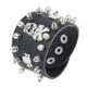 thumbnail image 2 of pulsera de cuero punk esqueleto cráneo aleación pulsera de piel de vaca brazalete negro, 2 of 3