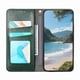 thumbnail image 4 of Funda tipo cartera para iPhone 15 de piel con cierre magnético, ranuras para tarjetas y correa para la muñeca Verde, 4 of 6