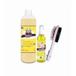 Mascokits - Kit Perros Shampoo Avena 1Lt + Colonia Maracuya150Ml + Peine