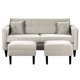 thumbnail image 1 of Sofa New Retro 3 Cuerpos Más 2 Pouf Felpa 00 Gris, 1 of 5