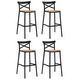 thumbnail image 1 of Pack 4 Taburetes Crossback Danubio Piso de Bar o Terraza 66cm Negro, 1 of 6