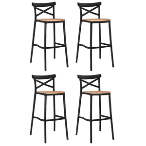 Moboi - Pack 4 Taburetes Crossback Danubio Piso De Bar O Terraza 66Cm Negro