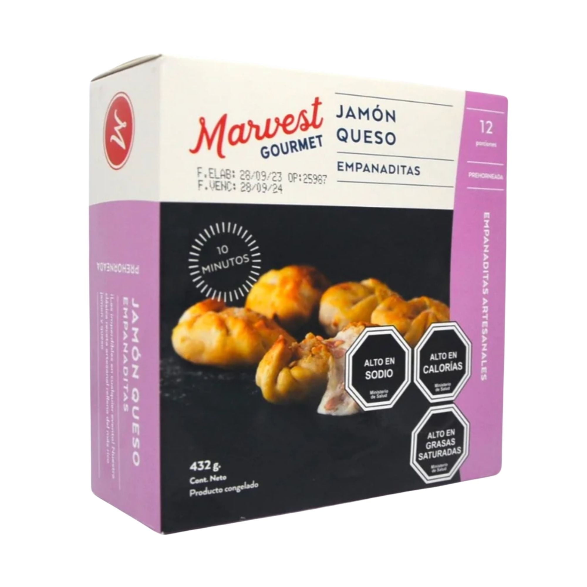 Empanada Jamón Queso. 432 g Marvest