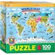 thumbnail image 2 of Rompecabezas EuroGraphics con mapa ilustrado del mundo, 100 unidades, 2 of 6