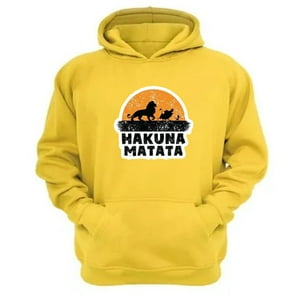 Genérico - Polerón Canguro Hakuna Matata Amarillo Talla M Unisex