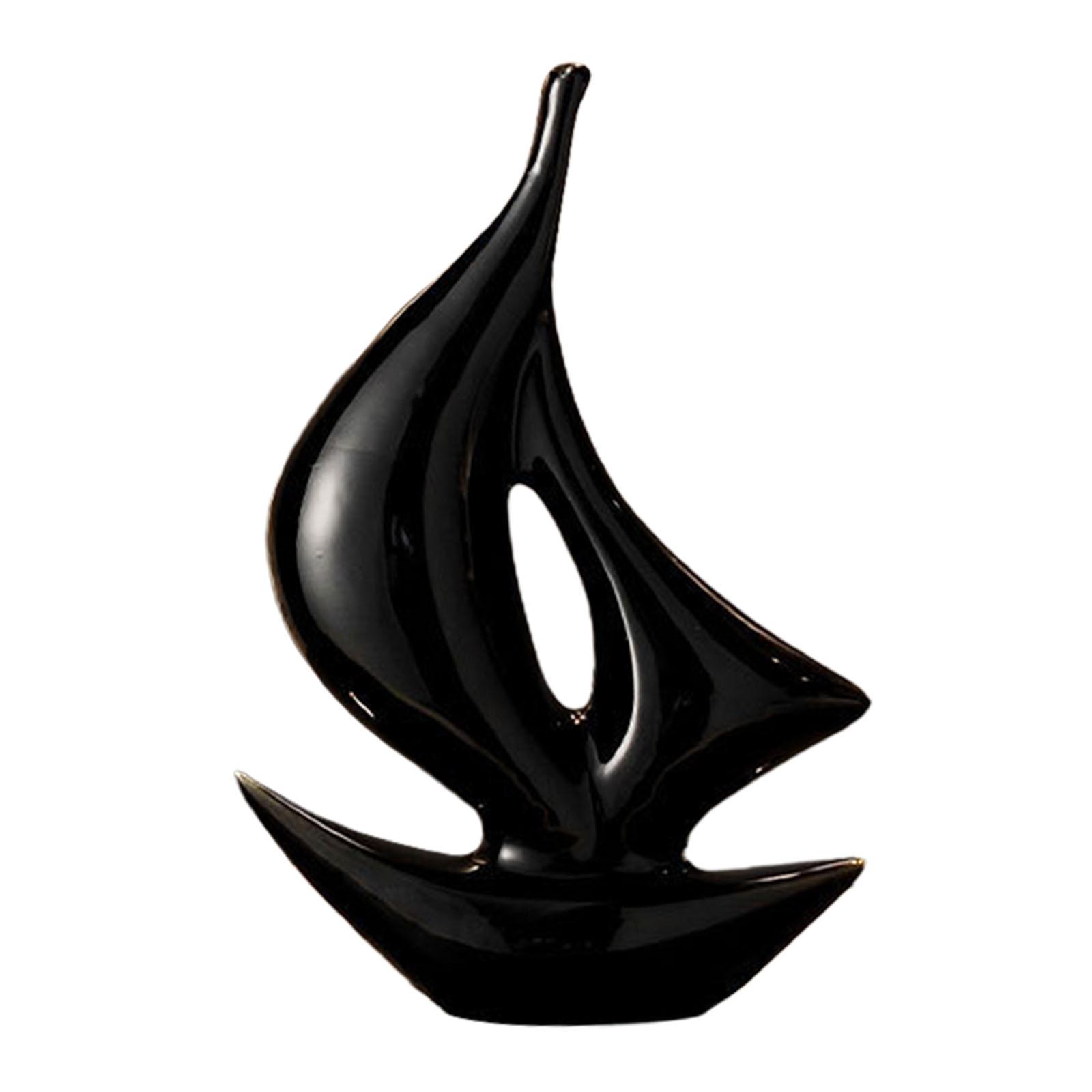 Magideal - Estatua De Barco De Vela, Adorno De Barco De Vela, Figura Creativa Coleccionable, Decoración Del Hogar, Decoración De Inauguración De La Casa, Escultu Negro
