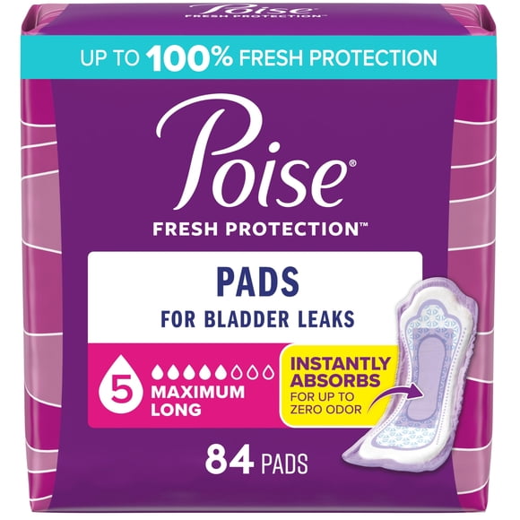 Almohadillas Poise para incontinencia y posparto con capacidad de absorción de 5 gotas x84