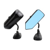 Ioensy - Espejo Retrovisor De 2 Piezas Con Cristal Azul, Espejo Lateral Universal Estilo F1, Negro