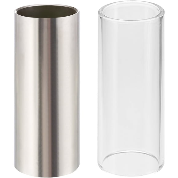 Juego de toboganes para guitarra Pangda de cristal y acero inoxidable de 6 cm