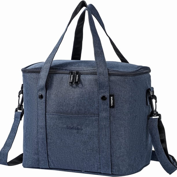 Stay Cool and Stylish with Our Insulated Lunch Tote - Perfect for Work, Office, Picnic, Beach, and Travel - Large, Reusable, and Comes with a Water Bottle Holder - 1pc