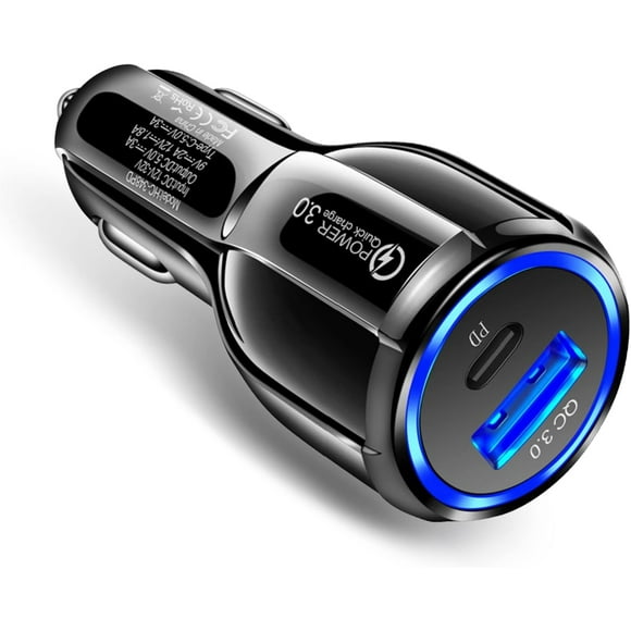 Cargador De Celular Auto Tipo C Carga Rapida 3.1 Amp y USB