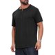 thumbnail image 4 of INSPIRE CHIC Camisetas de Punto Texturizadas Jacquard con Botones y Manga Corta para Hombre S Negro, 4 of 6
