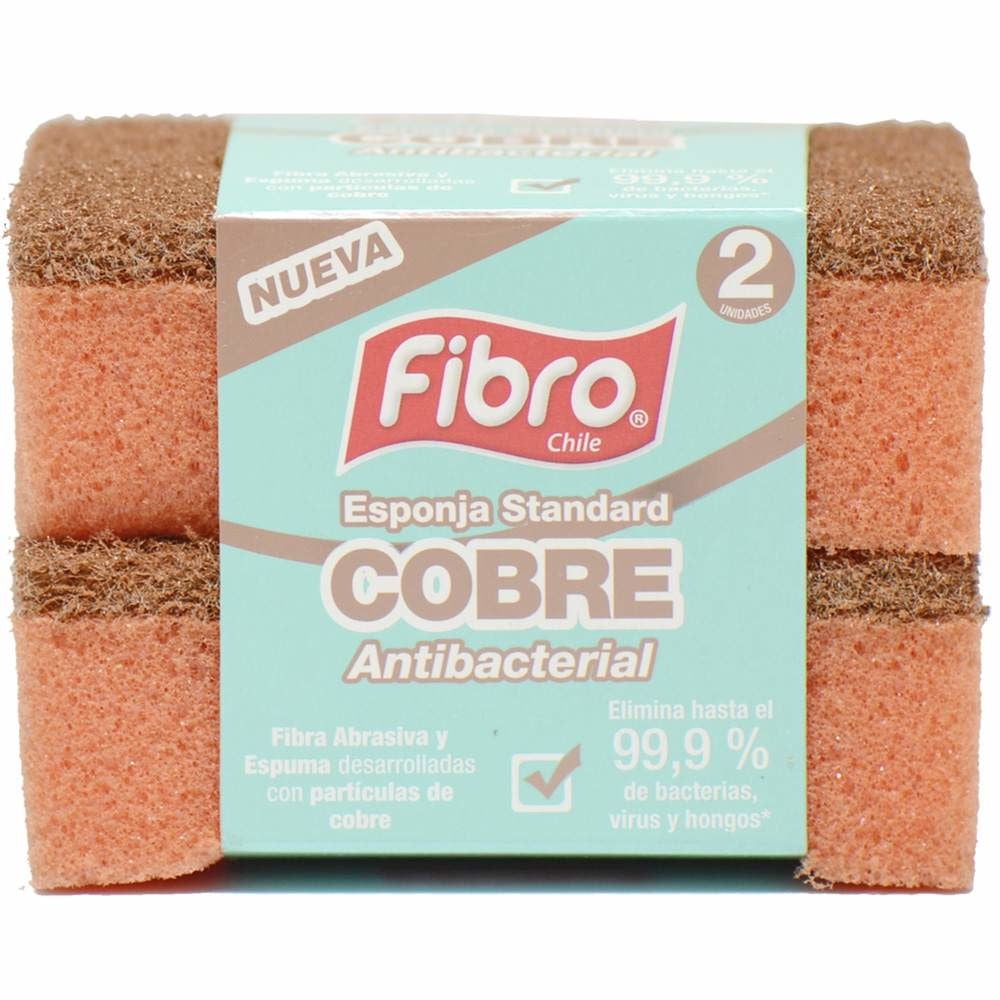 Esponja De Cobre Antibacterial Standard Display 2 Un Fibro