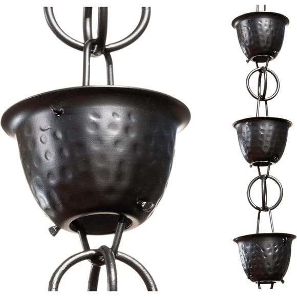 Cadena de lluvia Monarch Rain Chains de aluminio 259 cm negra
