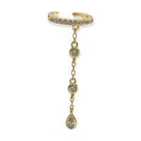Elbauldejuma - Aro Earcuff Jasmine Plata 925 Chapado En Oro 18K