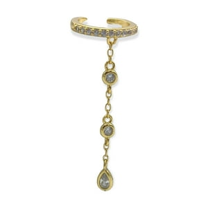 Elbauldejuma - Aro Earcuff Jasmine Plata 925 Chapado En Oro 18K