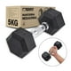 thumbnail image 1 of Mancuerna Hexagonal 5kg Acero y Caucho Overfit, 1 of 10