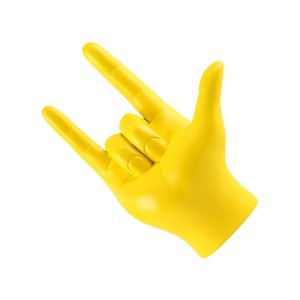 Bothyi - Estatua Con Gesto De Dedo ""Te Amo"", Escultura De Mano De Roca Para Gabinete, Color Amarillo