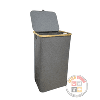 Estilodomus - Canasto Cesta Para Ropa Sucia De Bambú Y Tela Cesto